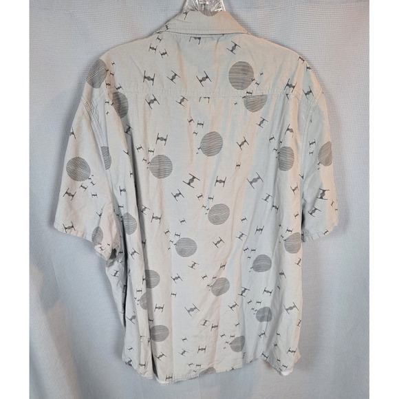 Disney Parks Star Wars Tie Fighter 1977 Short Sleeve Button Down Shirt Sz XL AOP - Picture 2 of 6